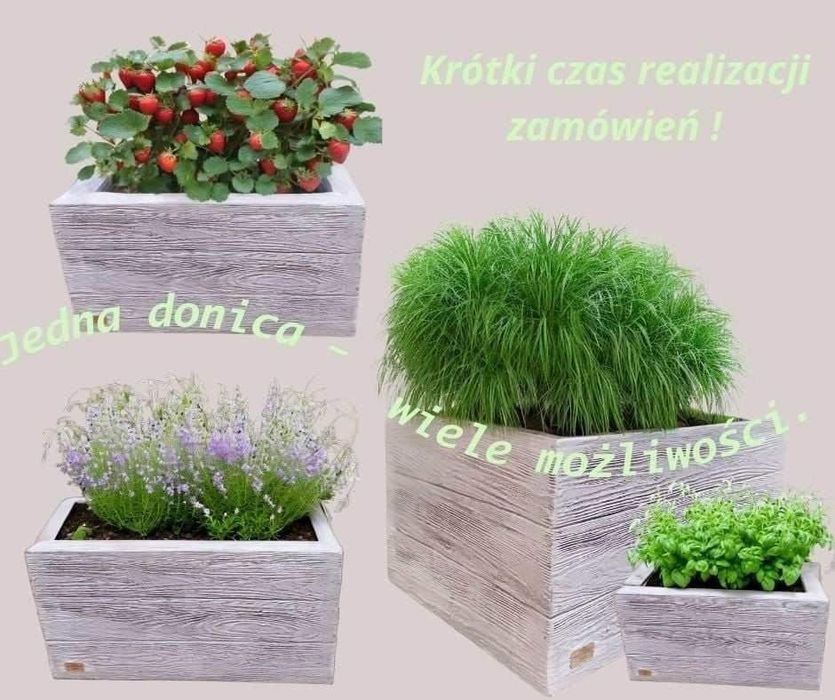 Donice ogrodowe Imitacja drewna Beton Architektoniczny