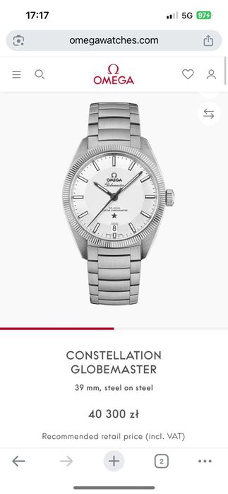 Omega Globemaster pełny zestaw super stan