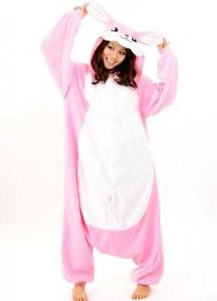 Кигуруми детский карнавальный костюм пижама заяц на девочку 130