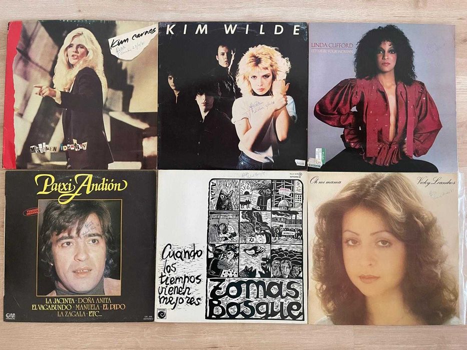 Lote de discos de vinil LP anos 70 / 80 - Brotherhood of Man, Dona Summer, Fausto Papetti, Kim Wilde, Kim Carnes, Vicky Landers, etc