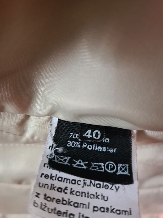 Beżowy wełniany płaszcz Tiara r.40 M/L