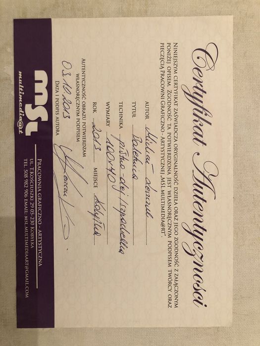 Obraz bardzo duży Baletnica autor. Michał Leszczuk