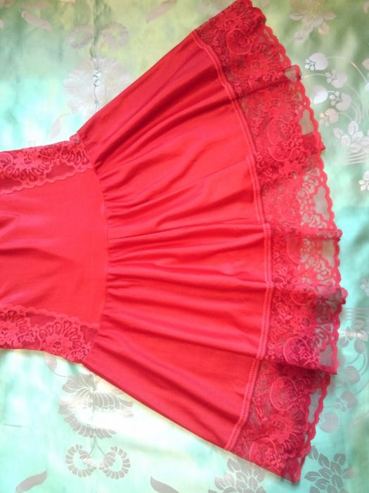 Жіноча комбінація комбинация вишневого червоного бордового кольору