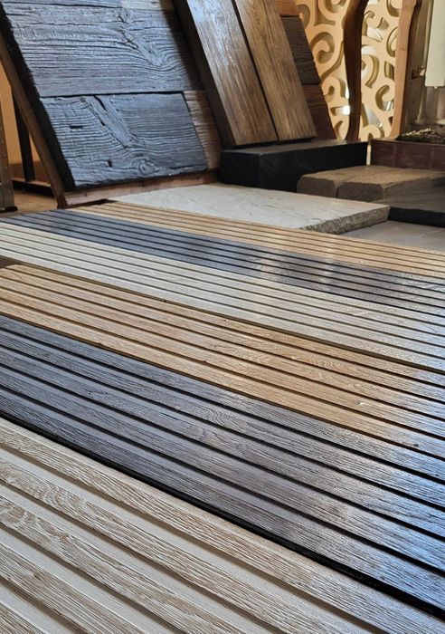 Deska ryflowana, deska tarasowa, deska podłogowa, drewno betonowe