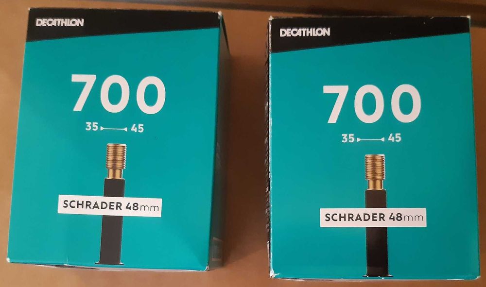 Dętka rowerowa 700 x 35-45 wentyl schrader 48 mm 28 cali Decathlon samochodowy