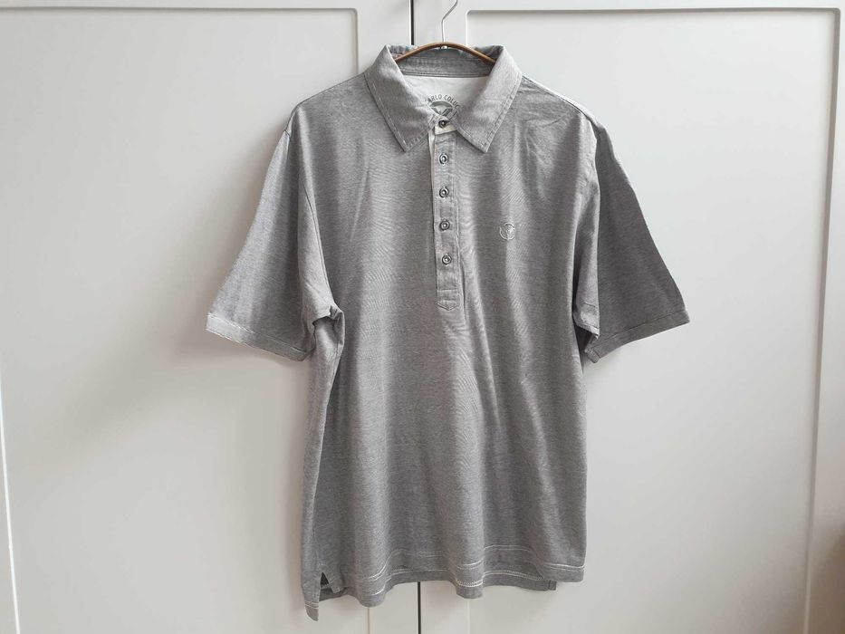 Szara koszulka polo t-shirt Carlo Colucci L merceryzowana bawełna