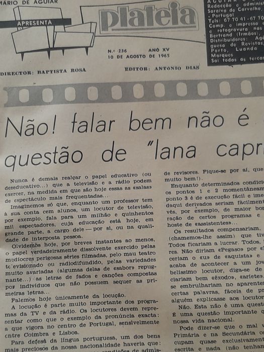 Revista de collecao  rara" Plateia-numero:236"1965