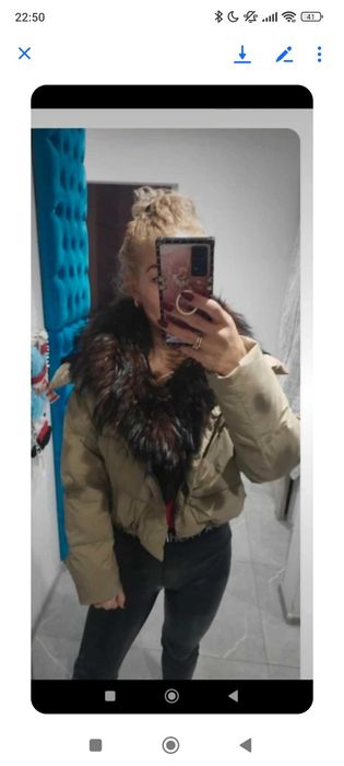 Kurtka puchowa z naturalnym lisem