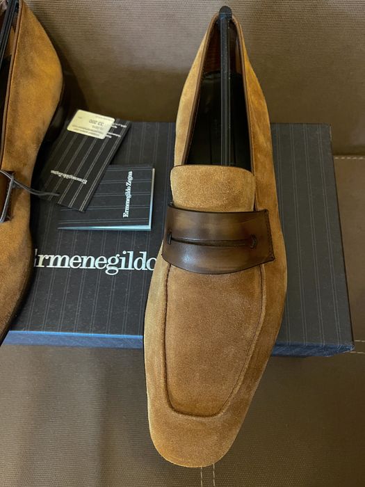 Ermenegildo Zegna лофери 45 - 45.5 оригінал Італія замшеві туфлі