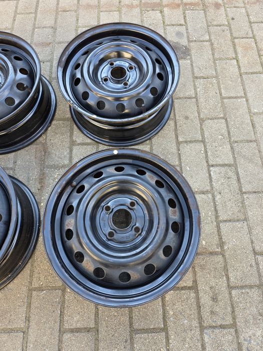 4x felgi stalowe 4x100 Hyundai 6X15 ET 52 otwór 54.1 orginalny komplet!