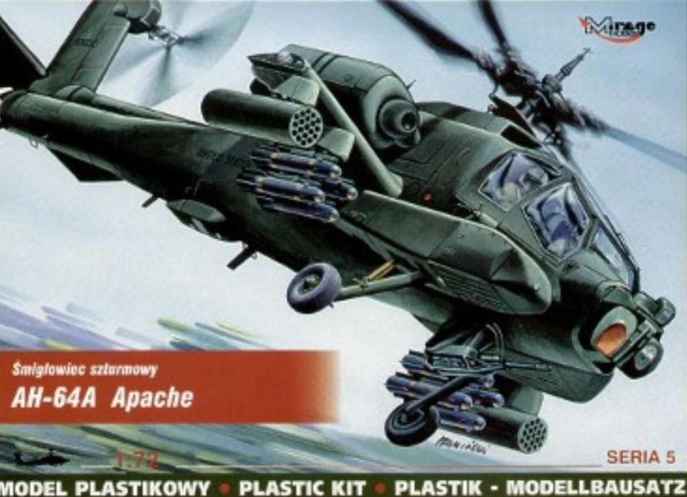 Śmigłowiec szturmowy AH-64A "Apache" Mirage Hobby oprawa: pudełko