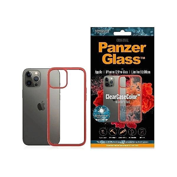 Etui PanzerGlass ClearCase na iPhone 12 Pro Max - przezroczysto-czerwo