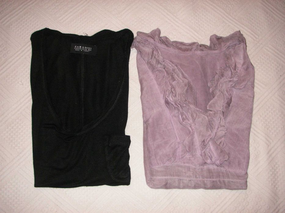 T Shirt / Túnica Zara e T Shirt Sem Mangas e com Folhos