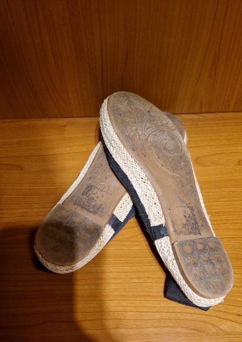 Baleriny czarne ze sznurkiem jak espadryle 40  stan dobry buty letnie damskie