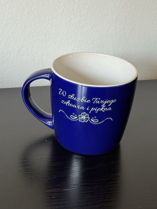 Kubek Farmapol  niebieski serduszko