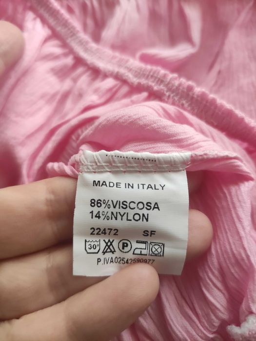 Różowa wiskozowa hiszpanka sm Made in Italy