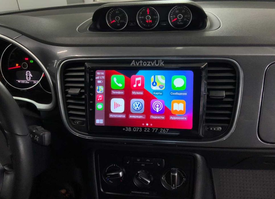 Магнитола NEW BEETLE Volkswagen VW GPS Жук ТВ 2 дин CarPlay Android 15
