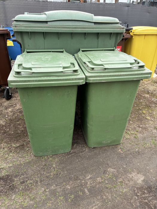 Pojemnik kosz kubeł śmietnik 240l zielony na śmieci odpady szkło bio