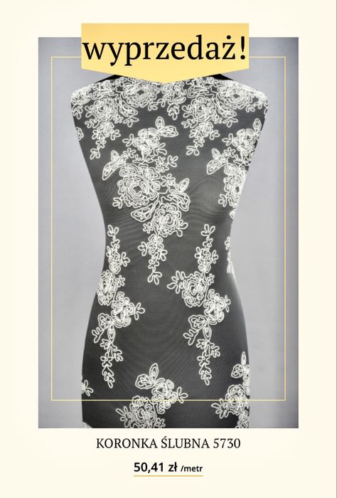 14,3 m Koronka „francuska” ślubna