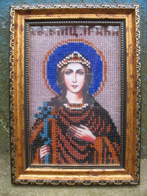 Ікона  бісер  Св. Вмц. Ірина