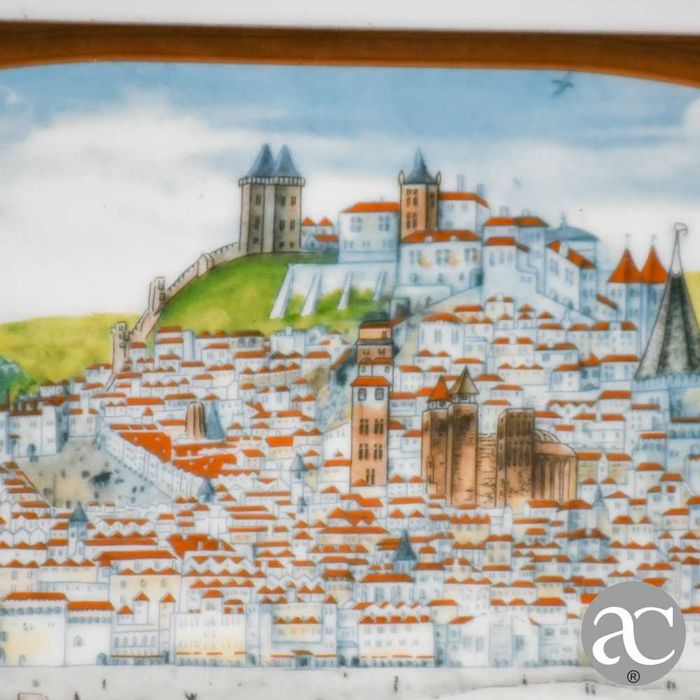 Quadro / Placa em porcelana Vista Alegre “Vista Panorâmica de Lisboa”