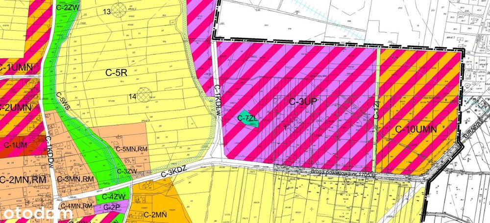 Działka przemysłowo - usługowa 1,21 ha Kotórz Mały gmina Turawa