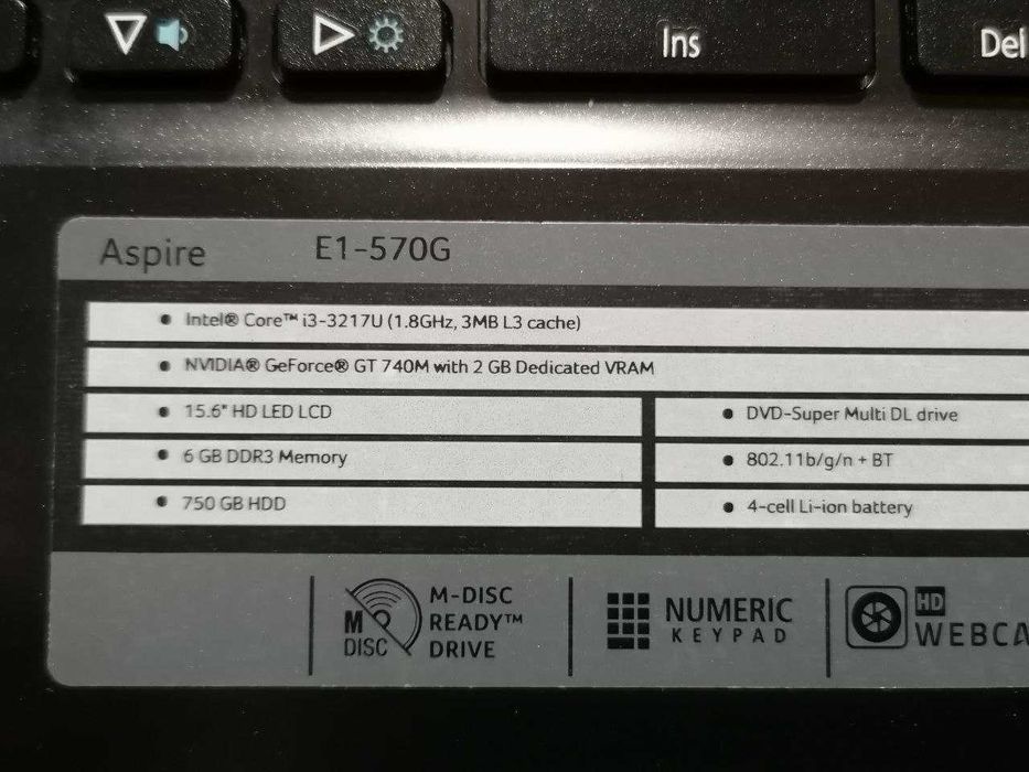 НоутбукAcerAspireE1-570G/i3/6GB RAM/GT740M 2ГБ/Стан9з10—Не розбирався!