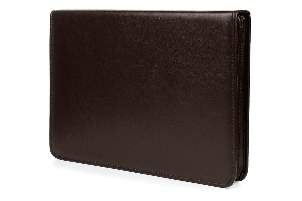 Brązowy męski biwuar aktówka teczka organizer dla handlowca I56 lux