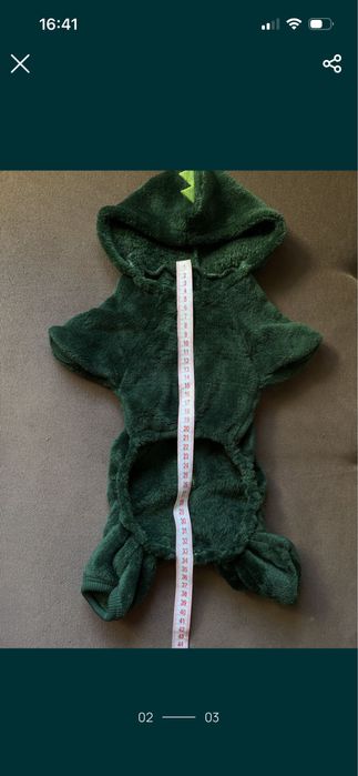 Теплий костюм динозаврика котику чи собачці