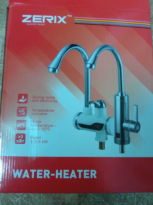 Проточний водонагрівач з душем ZERIX ELW08-E з індикатором температури