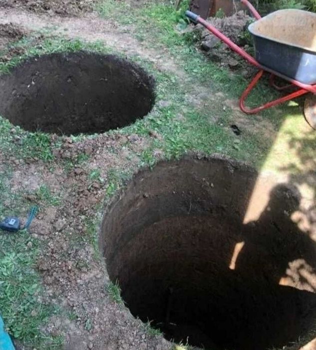 Копка септика з бетонних кілець та каналізація Гідробетон 5,10,21 м3