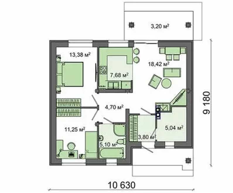 Дом, коттедж, 72м2 будинок від забудовника. Дім під ключ!