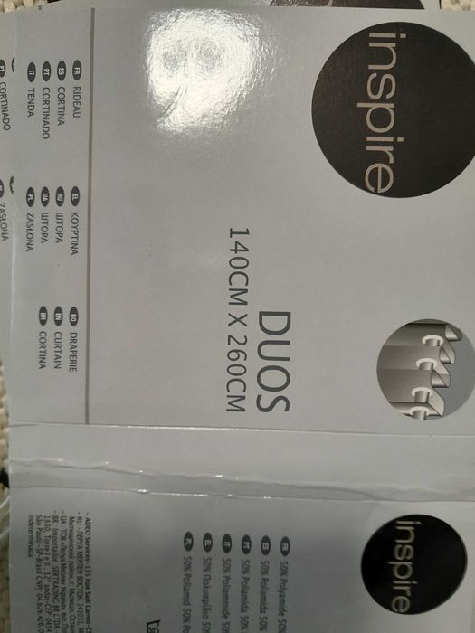 Zasłony na przelotkach kołach 140 n 260 cm Duos dwuwarstwowe 2 sztuki