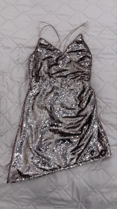 Платье нарядное в паетки asos 34 xs