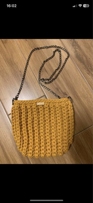 Torebka handmade kolor musztardowy
