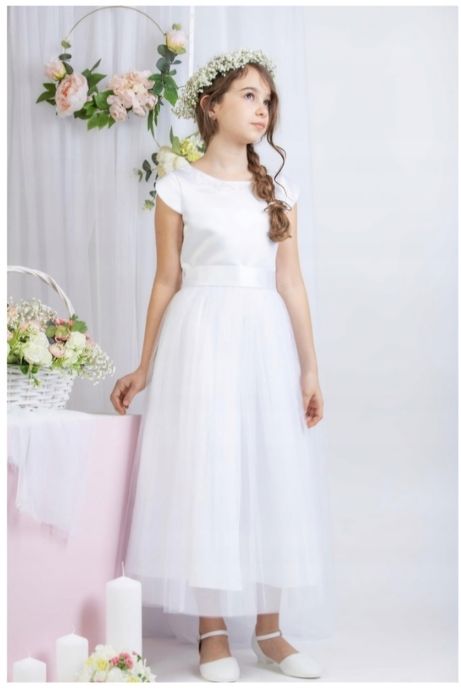 Biala sukienka komunijna 158