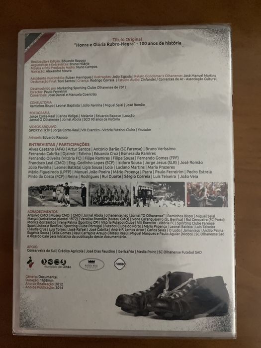 DVD Sporting Clube Olhanense - Honra e Gloria Rubro Negra - Novo