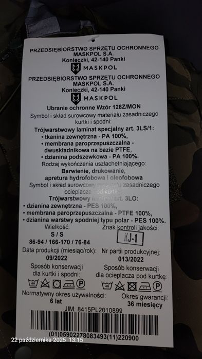 Sprzedam ubranie ochronne goratex