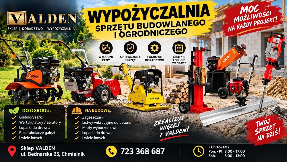 Wypożyczalnia sprzętu budowlanego i ogrodniczego