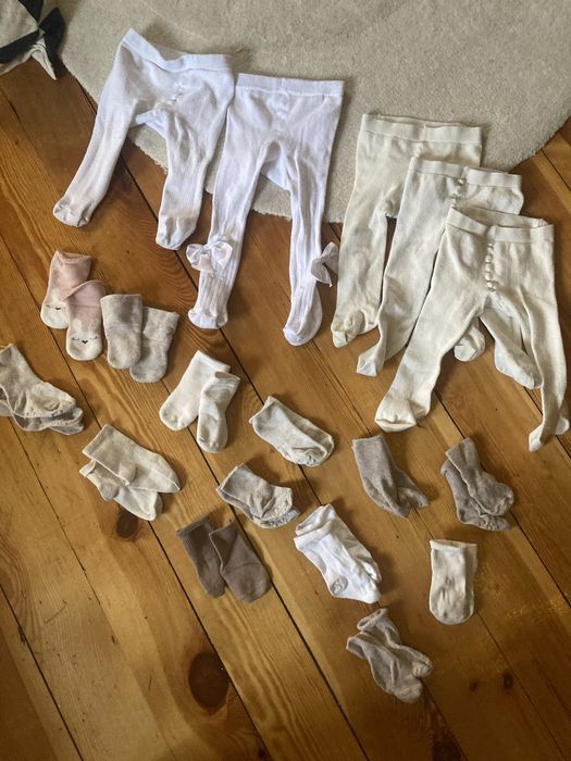Zestaw komplet mix mega paka skarpetki niemowlęce rajstopy hm h&m