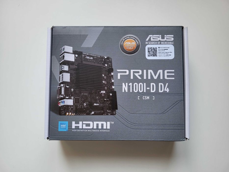 Материнська плата для NAS server Asus N100i-D D4-CSM 16GB DDR4 ITX