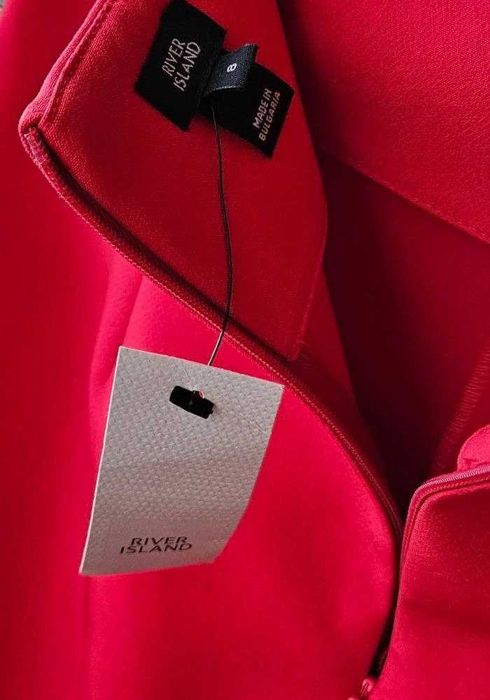 Стильная красная юбка-карандаш с поясом River Island, р. XXS/XS