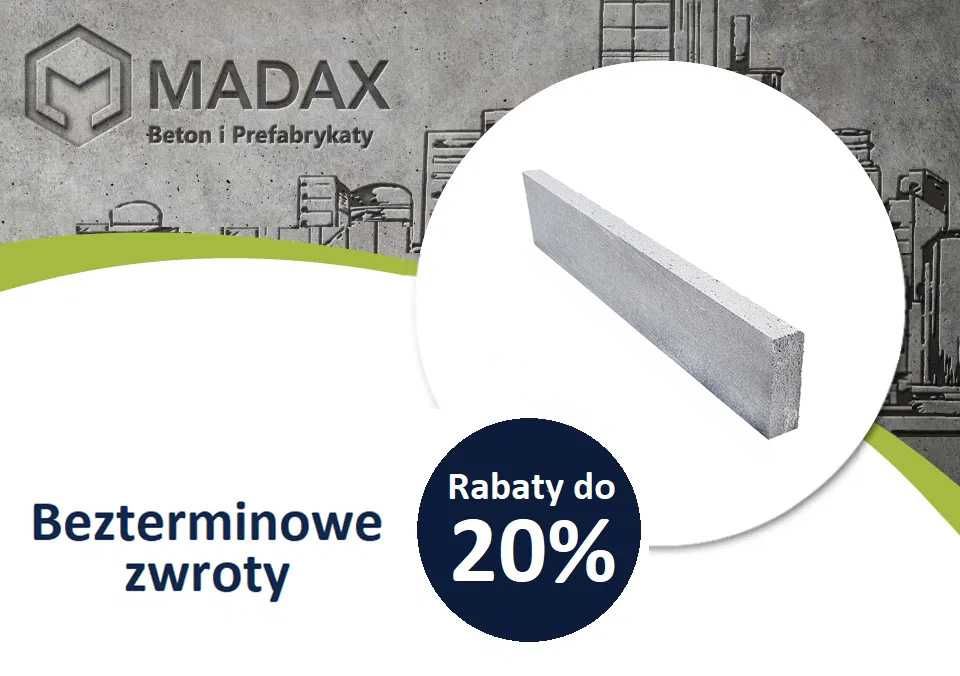 Obrzeże betonowe 100x20x6 cm MADAX