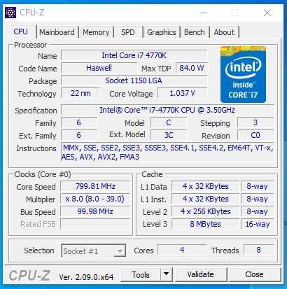 CPU Intel® Core™ i7-4770K, 8Mb Cache, até 3.90GHz (*) socket 1150