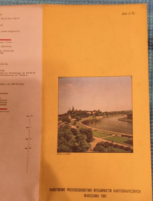 KRAKÓW Plan Miasta z 1981 roku - Oryginalna Mapa PRL - Antyk