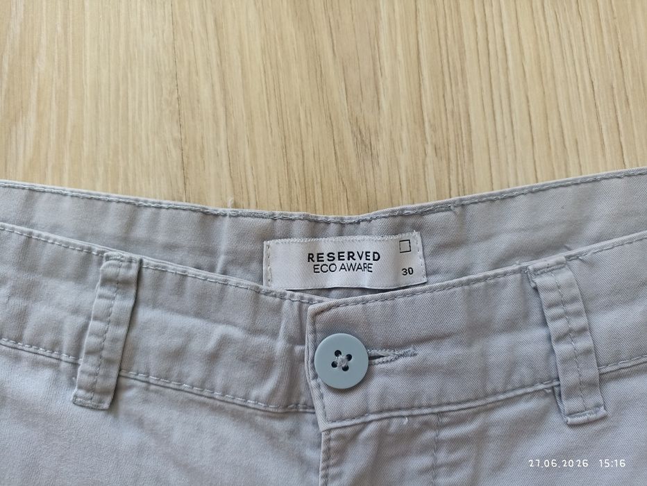 Reserved męskie szorty spodenki chinosy rozmiar 30 błękit