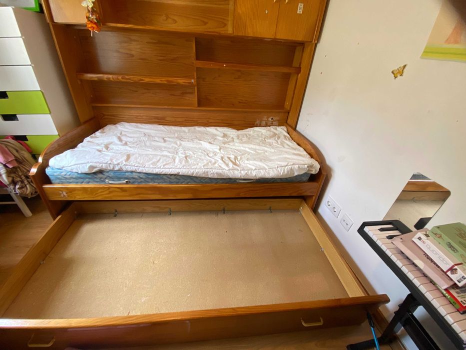 Estúdio para quarto cama e móvel