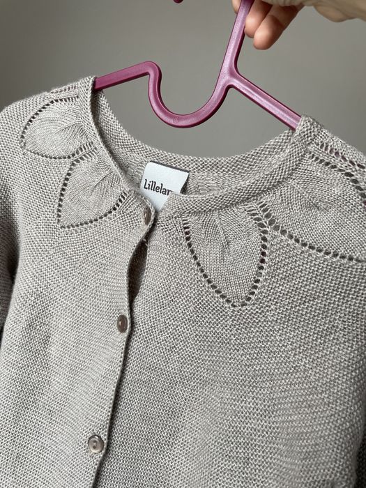 Kardigan lillelam merino wełna sweterek na guziki 116