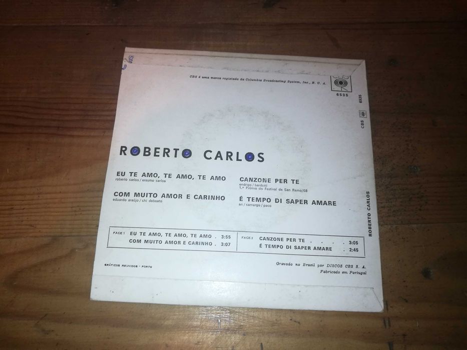 ROBERTO CARLOS - Eu Te Amo, Te Amo, Te Amo (Ed Portuguesa-1968) SINGLE