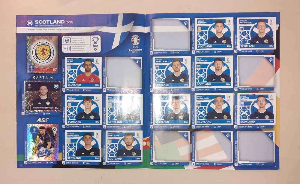 Caderneta Topps Uefa Euro 2024 Quase Completa 82% Cromos Colados (593/728) Muito Bom Estado